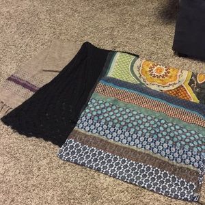 Two summer and two winter scarves